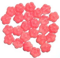 25 15mm Matte Crystal Red Marble Flower Beads